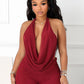 Sexy Elegant 2 Piece Set Halter Backless Bandage Swing Collar Tank Tops+Shorts Matching Streetwear Tight Stretch Suit