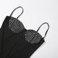 Elegant Party Sling Dress+Scarf Woman Low-Neck Backless Polka Dot Print Sleeveless Mesh Patchwork Hem Ruched Vestidos