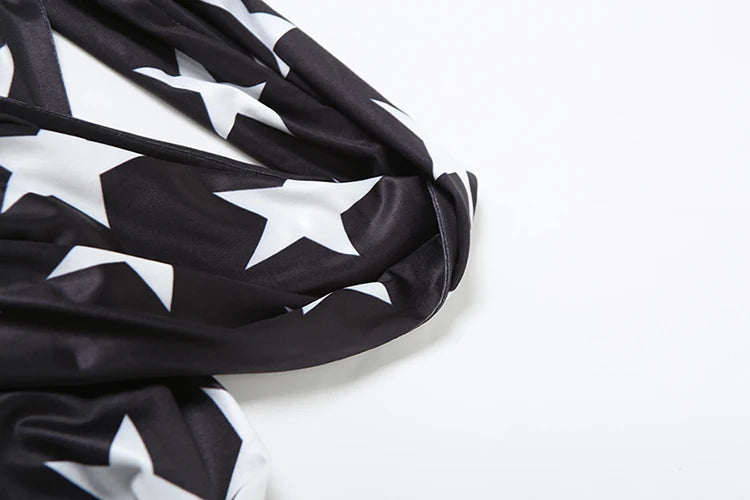 Five Star Print Tank Tops Women Y2K Basic Cross Halter Bandage Backless Sleeveless Streetwear Sexy Club Midnight Vest