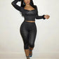 Polka Dot Print 2-Piece Set Square Collar Plush Patchwork Full Sleeve Crop Tops+Elastic Waist Classic Short Sexy Suit
