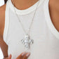 Retro Stylish Inlaid Imitation Pearl Cross Pendant Necklace Woman 2025 Hip Hop Unique Clavicle Chain Punk Party Jewelry