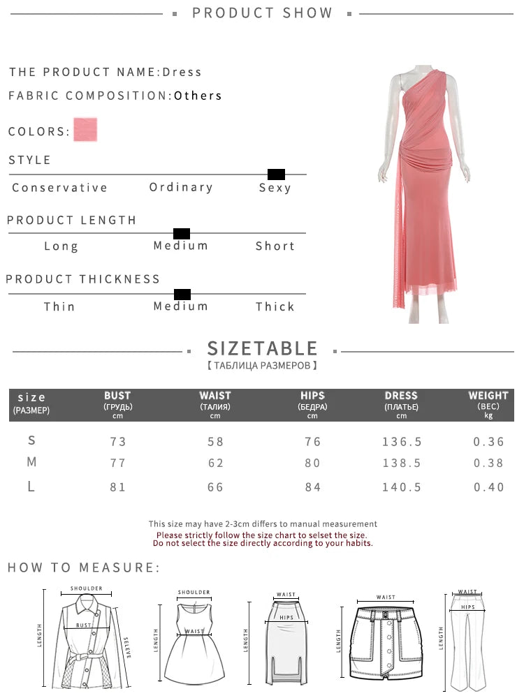 Mesh Tassel Maxi Dress Women Slanted Shoulder Folds Solid Elegant Birthday Party Vacation Summer Fashion Vestidos