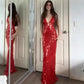 Glitter Sequins Spaghetti Straps Women's Long Maxi Dress Sleeveless Backless High Waist Sexy Evening Birthday Party Gown