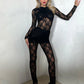 Sexy Midnight 2 Piece Set Women Summer Trend Cross Wrap Long Sleeve Dress+Leggings Hipster Matching Thin Mesh Clubwear