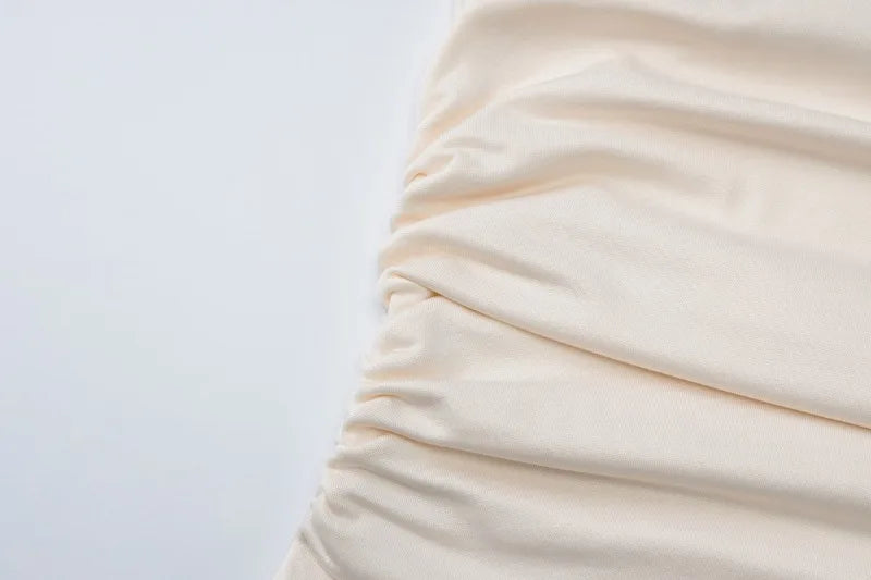 Crew Neck Long Sleeve Asymmetrical Tops Solid Color Tight Fitted T Shirts Fashion Fall Clothes Woman