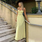 Spaghetti Strap V Neck Backless A Line Maxi Summer Dresess for Woman Elegant Sexy Vacation Long Dress 2024