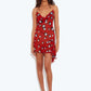 Women Red Polka Dot See Through Sexy Mini Dress Women Elegant Spaghetti Strap Sleeveless Backless Ruffle Slip Dress