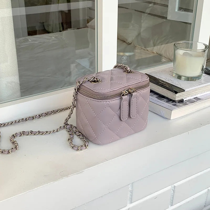 Mini Denim Crossbody Bags for Women 2026 Lingge Chains Shoulder Bag Fashion Brands Box Bag Lipstick Coins Purses and Handbags