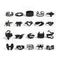 Gothic Black Open Rings Set 20 Pcs Trendy Hollow Star Heart Design with Spider Butterfly & Snake Shapes for Halloween Jewelry