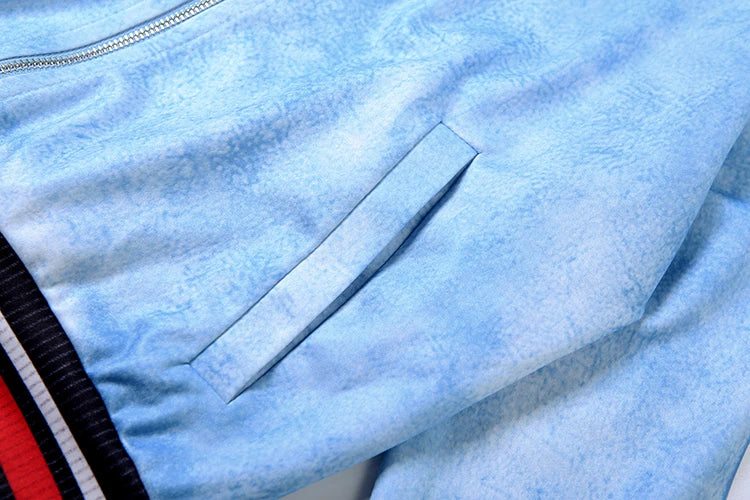 Tie-Dye Print Women Tracksuit 2 Piece Set Print Zip Crop Jacket+Straight Pants Matching Streetwear Casual Sporty Suit