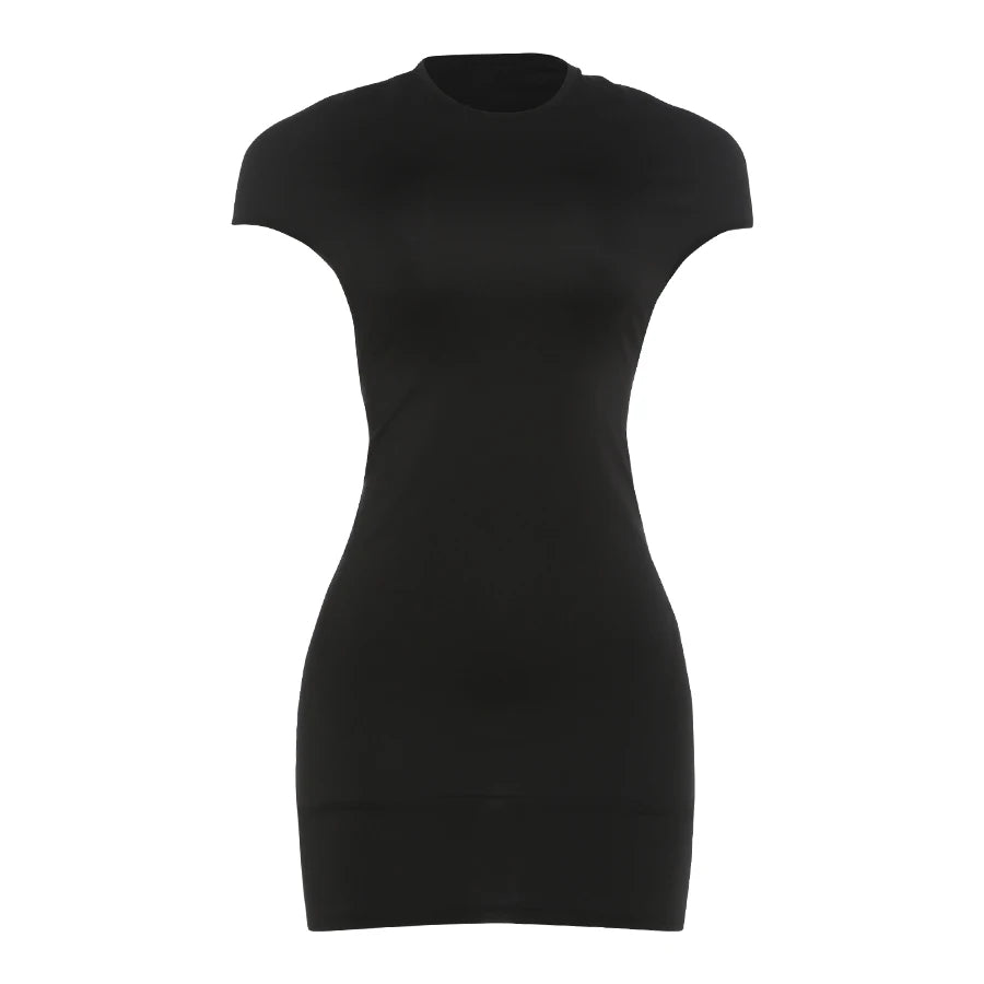 Ruched Backless Dress Women Patchwork Sexy 2026 Summer Elegant Midnight Stretch Skinny Party Peach Hip Mini Bodycon