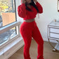 Casual Simple Women 2 Piece Set Pocket Hooded Zip Crop Jacket+Pants Sporty Matching Streetwear Skinny Basic Outfits