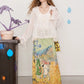 2025 Summer New Arrival Light Multi-color Oil Painting Style Graphic Maxi Skirt For Woman