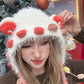 Cute 3D Ear Pom Pom Ear Flap Knit Beanie For Women