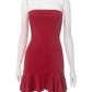 Halter Off-shoulder Strapless Sexy Mini Dress Women Fashion Scarf Collar Backless Sleeveless Ruffle Club Party Dresses