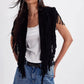 Women's Bohemian Fringe Suede Vest Open Front Cropped Sleeveless Fringe Jacket Western Cowgirl Vintage Streetwear