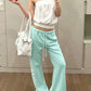 Leisure 2-Piece Set Women Sexy Solid Simple Tank Tops+Letter Print Drawstring Pant Summer Street Daily Hottie Suit