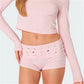 Womens Y2k Grunge Mini Shorts Fold Over Low Rise Studded Rivet Rave Concert Club Punk Goth Micro Bottoms Streetwear