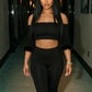 Fashion Satin 2 Piece Set Women Simple Furs Patchwork Slash Neck T-Shirts+Mid-Length Shorts Trend Party Street Suits
