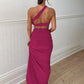 Hollow Out Sexy Two Piece Set Women One Shoulder Crop Top And Maxi Skirt Matching Sets Femme Bodycon Skirt Sets