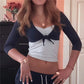 Solid Casual Women Crop Shrug Top V Neck Self Tie 3/4 Sleeve Short Bolero Cardigan Layering Cover Up For Daily Outfit