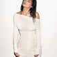 Inclined Shoulder Long Sleeve Sexy Mini Dress For Women Autumn New Fashion Backless Ruched Bodycon Party Sexy Dress