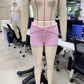 Trendy Foldover Waist Knit Micro Shorts Women Y2K Button Detail Ribbed Trim Booty Shorts Sweet Cool Streetwear PartyClub