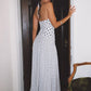 Polka Dot Halter Sexy Maxi Dress Women Gown Elegant Off-shoulder Sleeveless Backless Bodycon Club Party Long Dresses