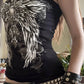Gothic Print Black Tube Top Women Strapless Skinny Cropped Tops Summer Casual Chic Graphic Tees Y2K Streetwear Vest Basic
