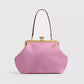 Fashion Large Kisslock Clutch Bag for Women Designer Clip Shell Women Shoulder Bags Luxury Soft Pu Leather Pink Color Handbags