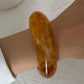 Y2K Boho Yellow Resin Acrylic Bangles for Women New Trend Vintage Geometric Irregular Bracelets Daily Party Jewelry