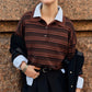 Striped Sweater Women Long Sleeve Button Front Pullover Casual Crew Neck Tops Pullover Sweatshirt Fall Winter Outwear