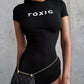 Letter Print Fashion Romper Women Body-Shaping  o-Neck Mini Sleeve Tight Peach Hip Casual Simple Workout Playsuits
