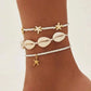 3Pcs/Set Bohemia Conch CCB Rice Beads Anklets for Women 2025 Summer Beach Vacation Foot Chains Jewelry Accessories Gift