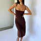 Spaghetti Strap Backless Sexy Midi Dress Women Elegant Sleeveless Bodycon Club Party Slip Long Dress Female Clothes