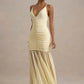 Spaghetti Strap Backless Sexy Maxi Dress Women Gown Fashion Patchwork Off-shoulder V Neck Ruched Pleated Party Dress