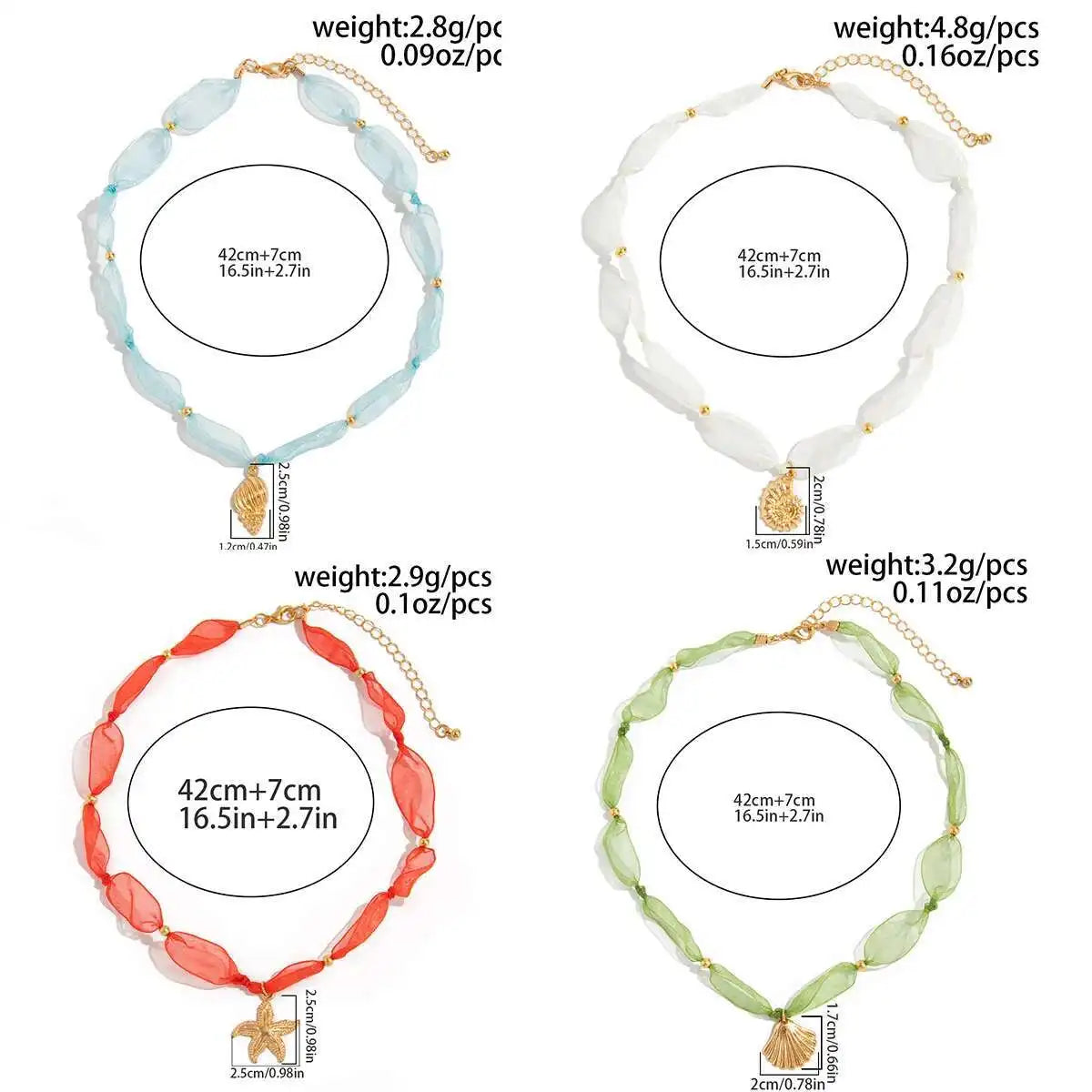 Trend Metal Starfish Conch Pendant Necklace for Women Romantic Elegant Clavicle Chain Wedding Engagement Party Jewelry