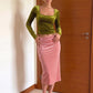 Velvet Elegant 2 Piece Set Woman Autumn Trend Square Collar Full Sleeve Crop Tops+Tassel Long Skirts Fashion Suits