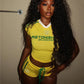 Daily 2 Piece Set Woman Casual Sporty Letter Print V-Neck Shape Waist Tank Tops+Drawstring Shorts Fashion Style Suits