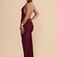 Halter Diagonal Collar Backless Sexy Maxi Dress Women Elegant Off-shoulder Sleeveless Bodycon Club Party Long Dress