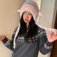 Y2K Sweet Macaron Goat Ear Pom Pom Beanie For Women