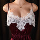 Sexy Women's Lace Lingerie Bodysuit Cute Sleeveless Spaghetti Strap V Neck Ruffle Naughty Babydoll Jumpsuit Sleepwear