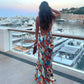 Colorful Printed Spaghetti Strap Backless Maxi Dress Women Elegant Sexy Party Dresses Luxury Summer 2025