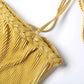 Spaghetti Strap A-line Short Dresses for Woman Clothing French Style Ladies Summer Dress Yellow