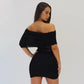 See Through Mesh Black Summer Dresses Sexy Club Wear Off Shoulder Mini Dress 2026 Woman Clothing