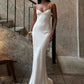Low-Neck Satin Maxi Dress Women Sleeveless Slim Chic Wedding Party Elegant Vacation Summer Fashion Classic Vestidos