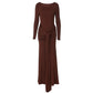 Side Hollow Long Sleeve Maxi Dress for Woman Elegant Party Dresses Fall Clothes Woman 2025