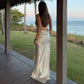 Summer White Dress Evening Party Elegant Satin Deep V Neck Backless Split Long Dresses for Woman Clothing