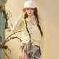 Women's V Neck Crop Knit Cardigan with Cartoon Embroidery, Casual Long Sleeve Knit Top, Sweet Preppy Style Outerwear