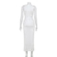 Sexy Hollow Waistless Maxi Dress Women Y2K Bead Splits Elegant Summer Skinny Simple Classic Solid Sleeveless Vestidos